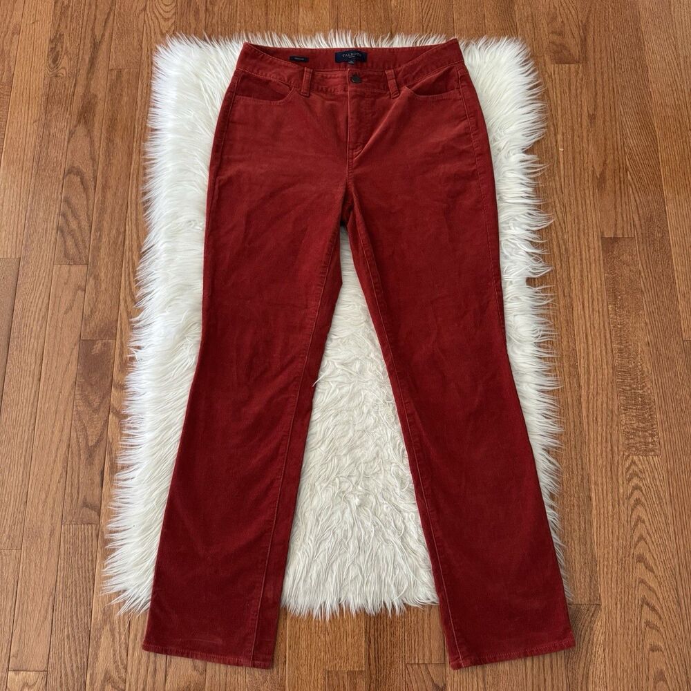 Talbots Heritage Corduroy Pants Womenβs 8 Petite Straight Leg Midrise Rust Fall